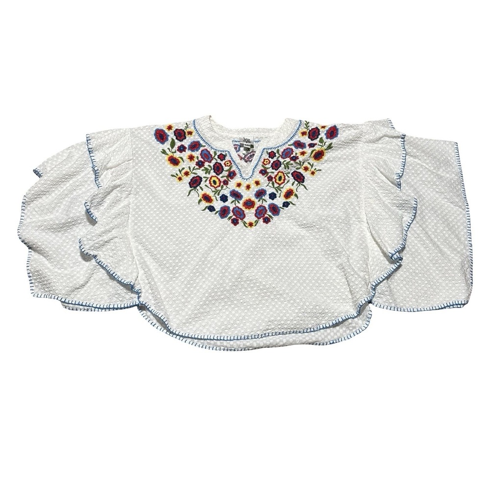Ivy Jane Women's Floral Knit V Neck Blouse Top Size S/M 23 x 23